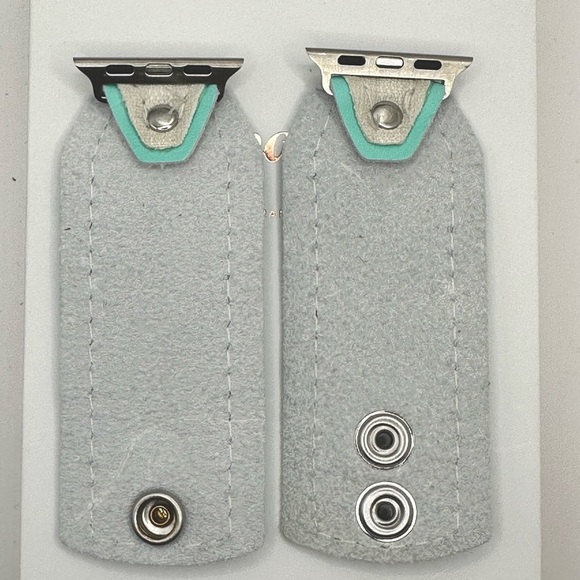 Upcycled White Fendi Monogram Bow Band with Audrey Blue Lining by Sparklbands - Picture 3 of 6